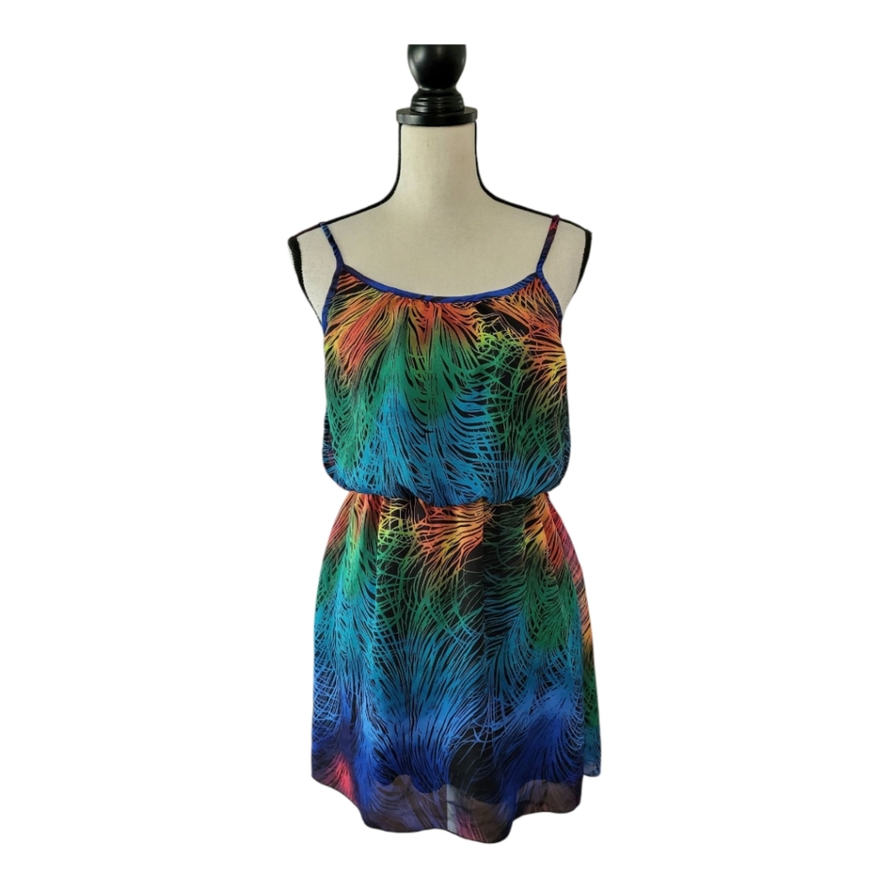πPoetry Rainbowβ Multi Color Mini Dress Size M